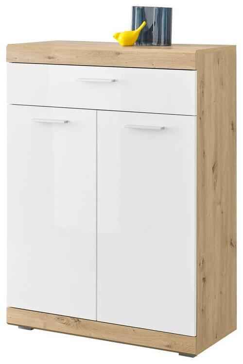 Schuhschrank Nola Eiche Artisan/Weiß B: 80 cm