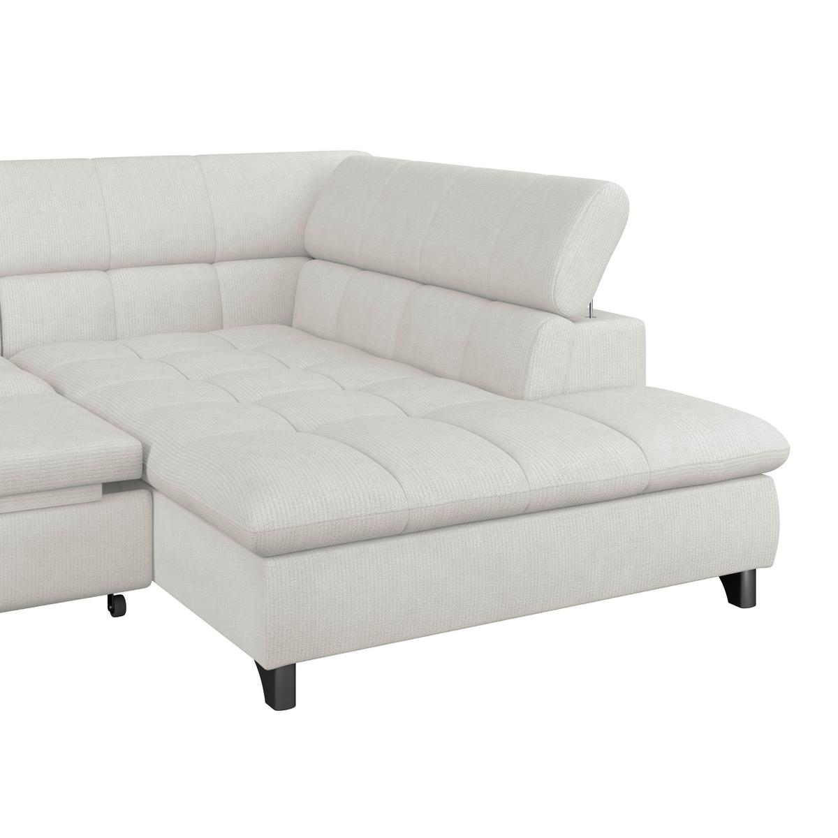 Ecksofa Mit Schlaffunktion Gemini Creme 312x234 Cm - Chromfarben/Creme, KONVENTIONELL, Textil (312/234cm)