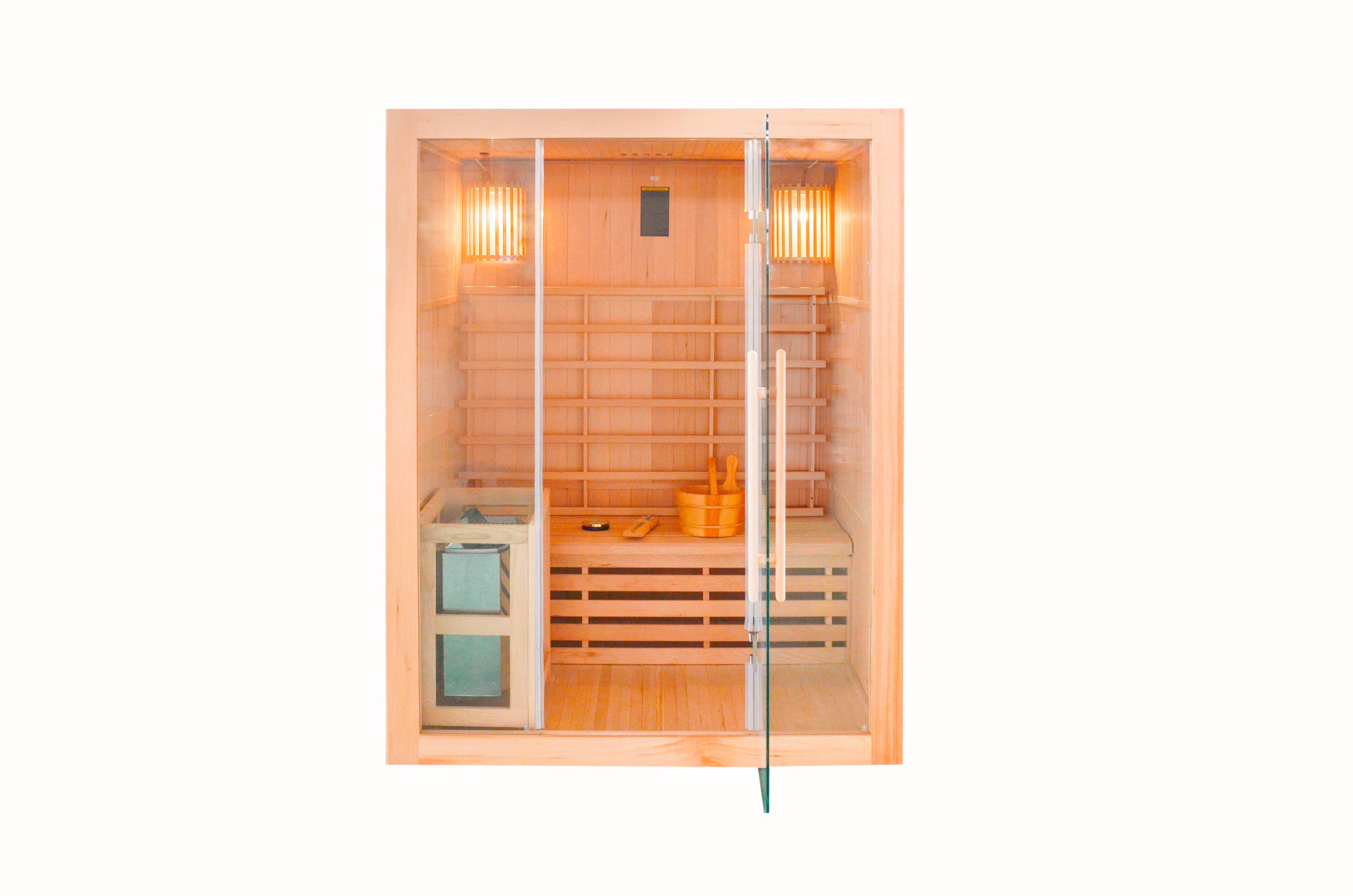 Finnische Sauna Riga Int. Steuerung, 4,5-Kw-Ofen - Basics, Holz (150/190/120cm)