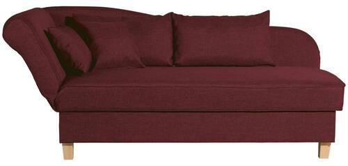 Recamiere Selma Rot Links Mit Bettkasten+schlaffunktion - Rot/Buchefarben, Design, Textil (190/82/88cm) - Max Winzer