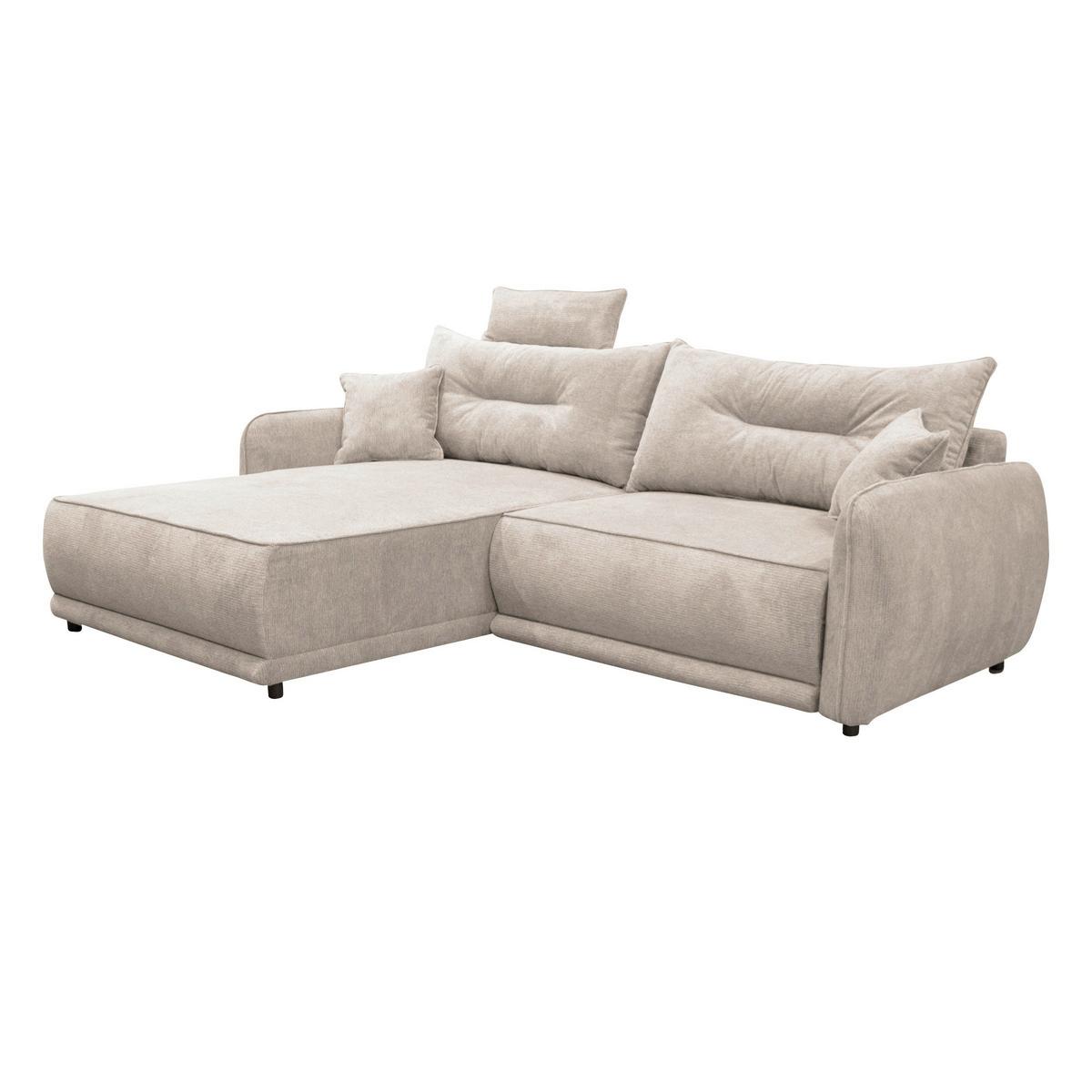 Ecksofa Fresh Beige 195x264 Cm - Beige/Schwarz, Design, Textil (195/264cm) - MID.YOU