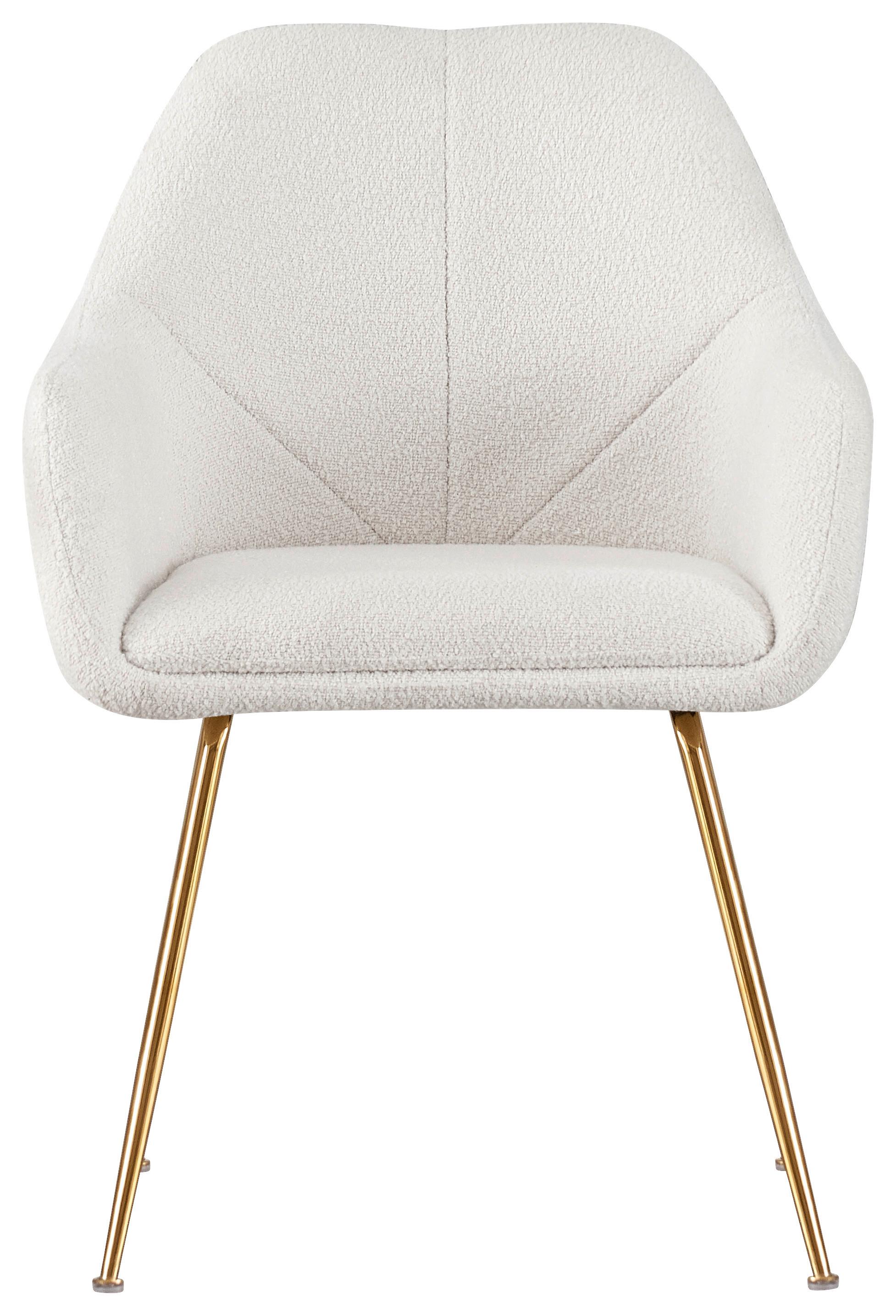 Szék Sara - krémszínű/aranyszínű, Modern, textil/fém (57/81,5/61cm) - MID.YOU