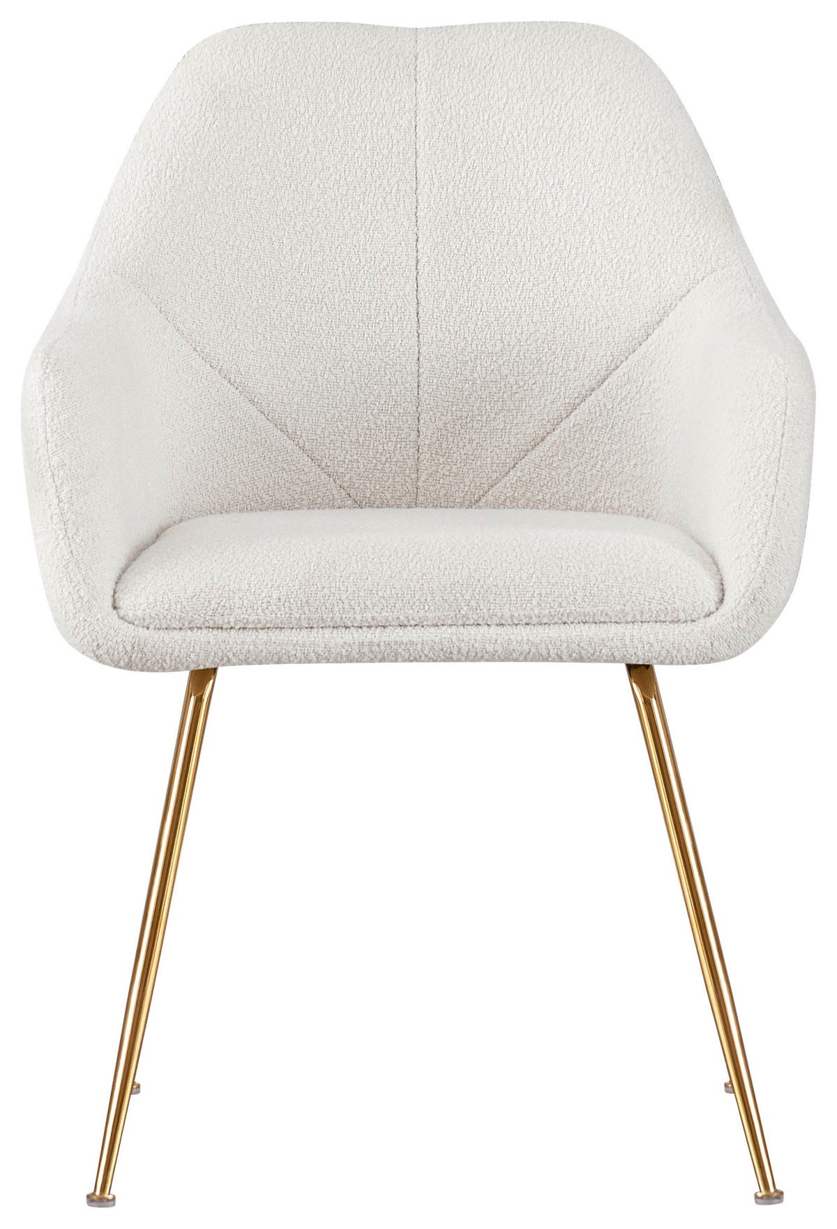 Szék Sara - krémszínű/aranyszínű, Modern, textil/fém (57/81,5/61cm) - MID.YOU