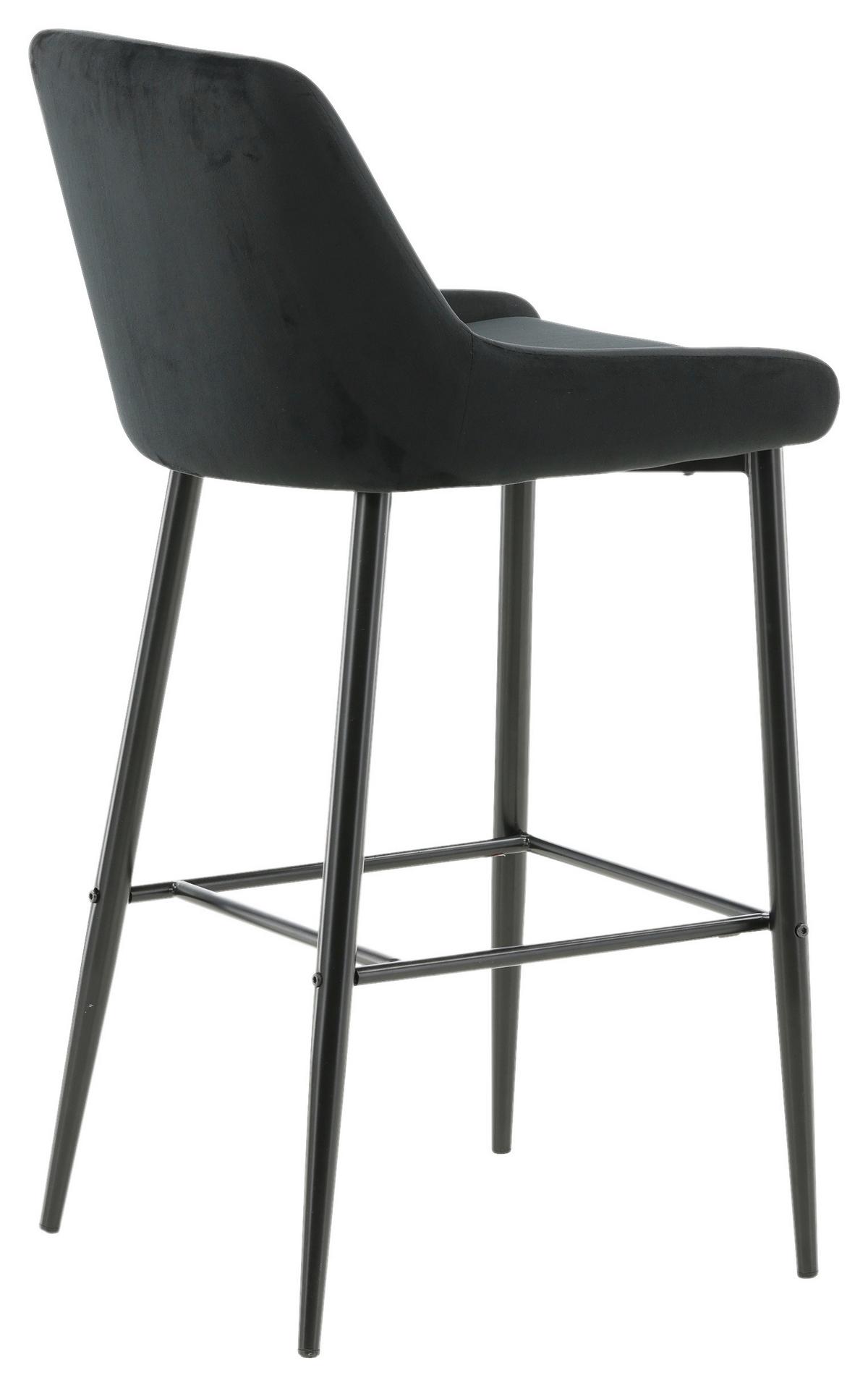 Barhocker-set Plaza Schwarz B: 48 Cm - Schwarz, Design, Kunststoff/Textil (48/105/57cm) - Livetastic