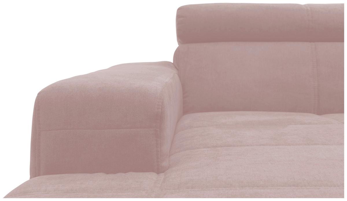 Wohnlandschaft Brandon Kopfteilverstellung Pink - Schwarz/Rosa, Design, Textil (175/359/228cm) - MID.YOU