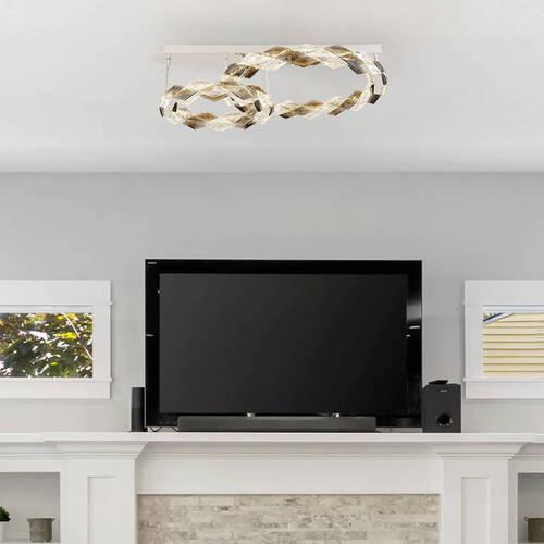 LED-Deckenleuchte 67318d2 - Klar, Design, Kunststoff/Metall (80/55/24,5cm) - Globo