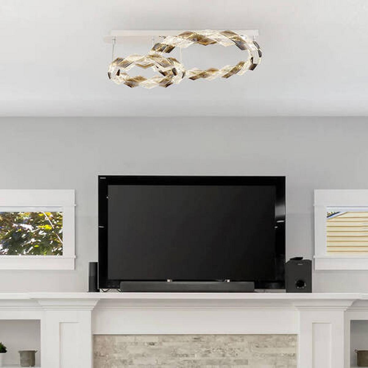 LED-Deckenleuchte 67318d2 - Klar, Design, Kunststoff/Metall (80/55/24,5cm) - Globo
