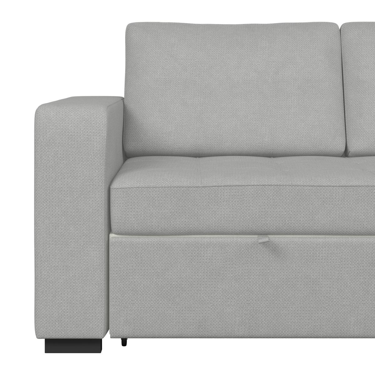Ecksofa Turin Grau, 239x160cm - Grau, Trend, Holz/Textil (239/160cm)