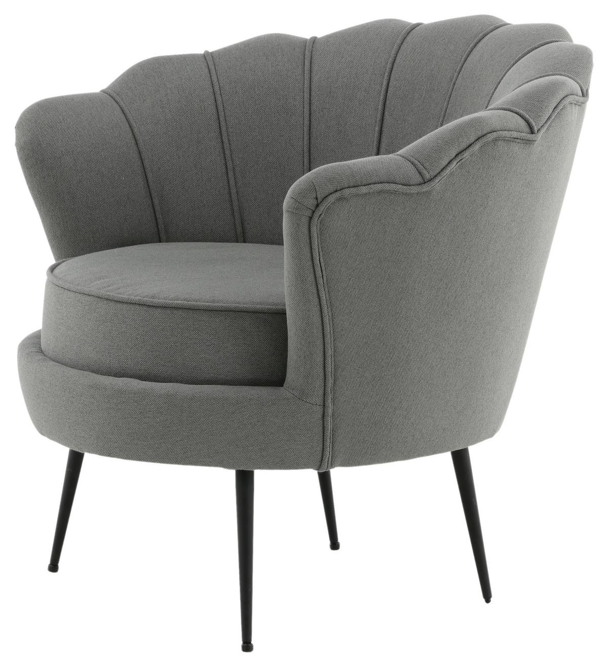 Sessel Calais - Schwarz/Grau, Design, Textil/Metall (83/76/77cm) - Livetastic