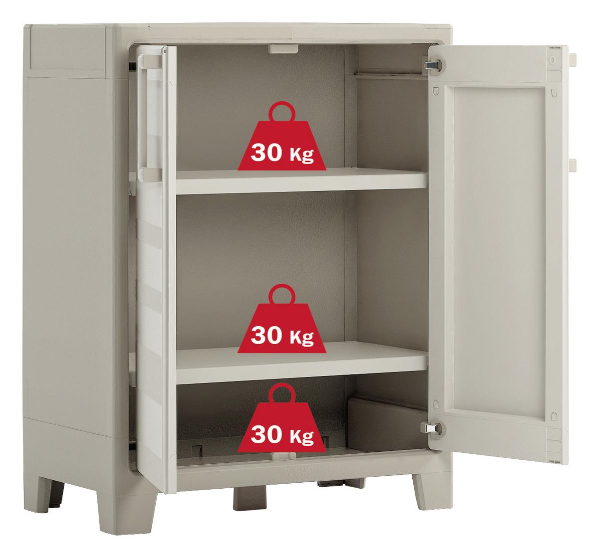 Plastová skriňa GULLIVER nízka - béžová, Konventionell, plast (80/100/44cm) - Keter