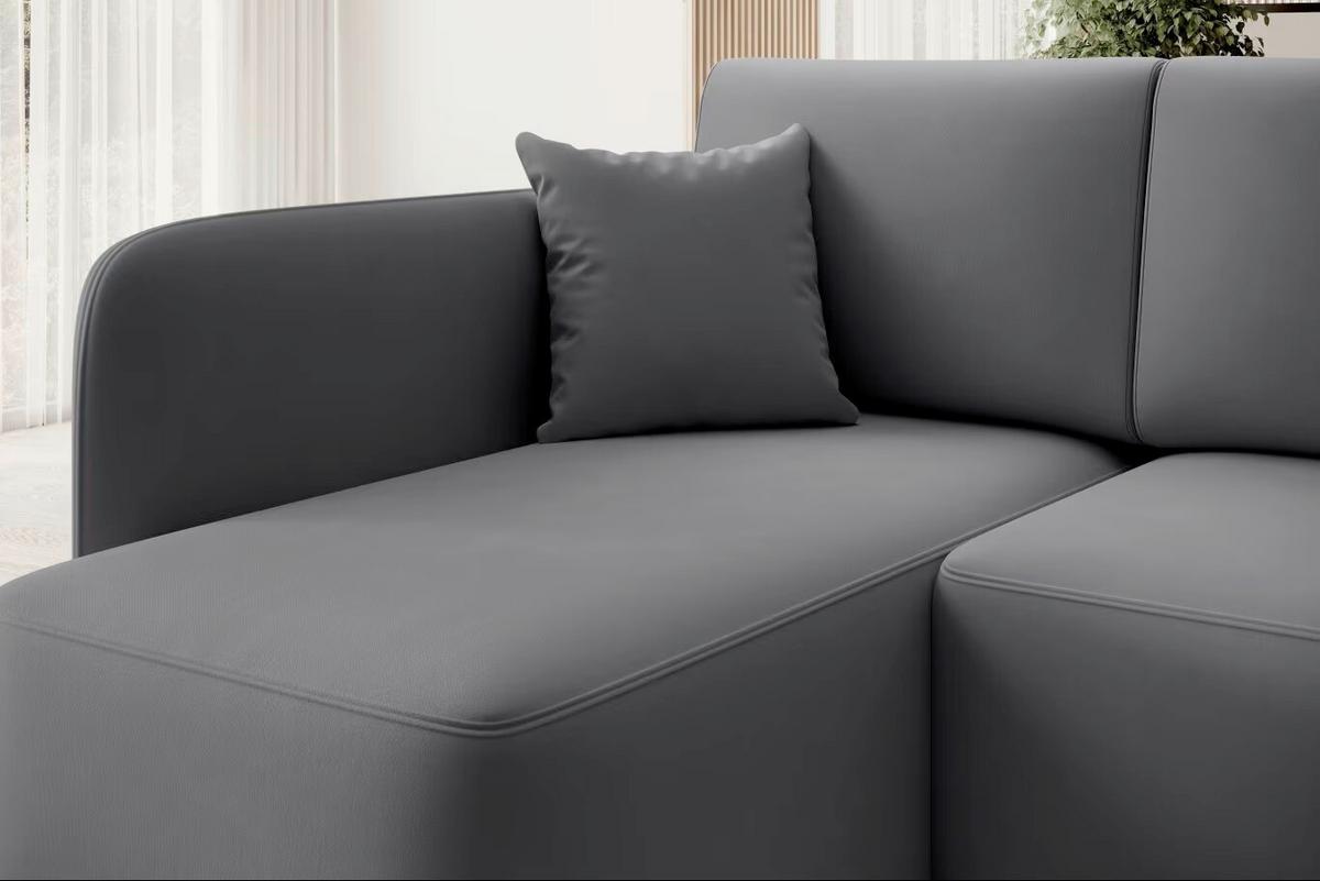 Ecksofa Hadson Grau S: 150x206 cm - Schwarz/Grau, Design, Textil (150/206cm) - MID.YOU