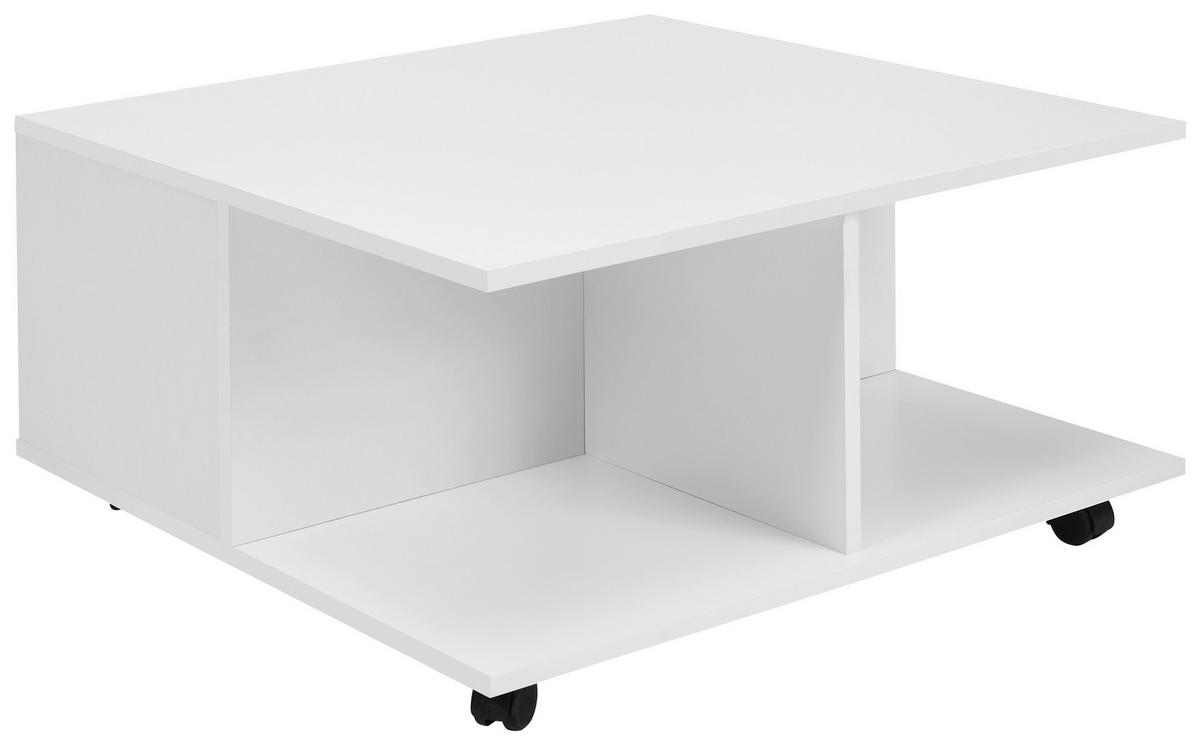 Konferenční stůl bílý - bílá, Moderní, kompozitní dřevo/plast (70/70/36,5cm) - MID.YOU