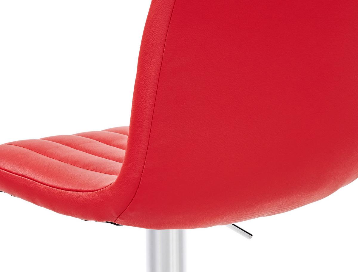 Barhocker Party Rot/Chrom höhenverstellbar mit Lehne - Chromfarben/Rot, MODERN, Textil/Metall (43/91-112/54cm) - MID.YOU
