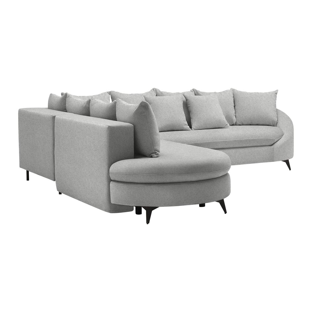 Rohová sedačka AXEL, levá, světle šedá tkanina - černá/světle šedá, Moderní, kov/textil (250/291cm) - Mömax