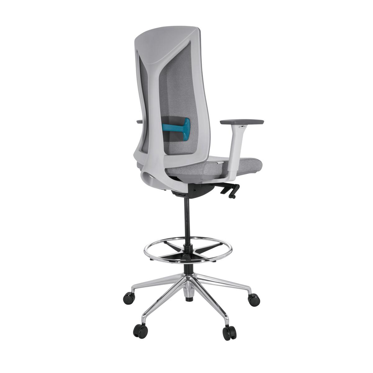 Bürostuhl Halifax Work Grau Bis 150 Kg - Silberfarben/Grau, Basics, Kunststoff/Textil (68/122/60cm) - MID.YOU