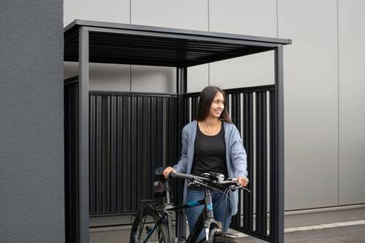 Fahrradgarage Fahrrad- Und Rauchunterstand - Anthrazit, Basics, Metall (180/210/200cm)