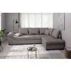 Eckschlafsofa Alvito Graubraun S: 298x202 Cm - Graubraun/Schwarz, MODERN, Textil (298/202cm) - MID.YOU