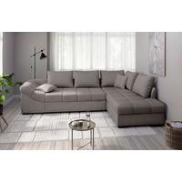 Eckschlafsofa Alvito Graubraun S: 298x202 Cm - Graubraun/Schwarz, MODERN, Textil (298/202cm) - MID.YOU