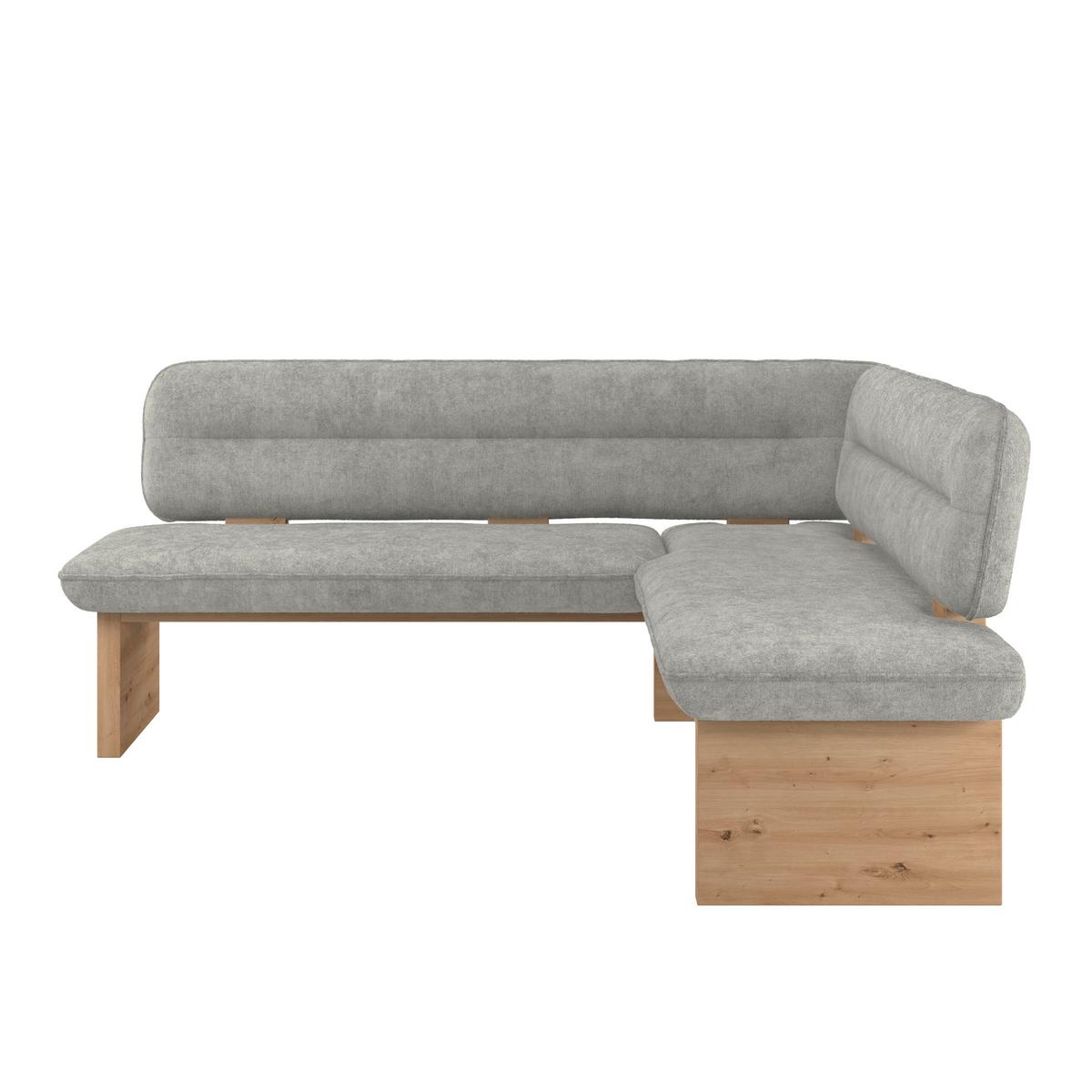 Eckbank Beluna Ii Webstoff Hellgrau, B: 192cm - Eichefarben/Hellgrau, KONVENTIONELL, Holz/Textil (192/170cm) - James Wood