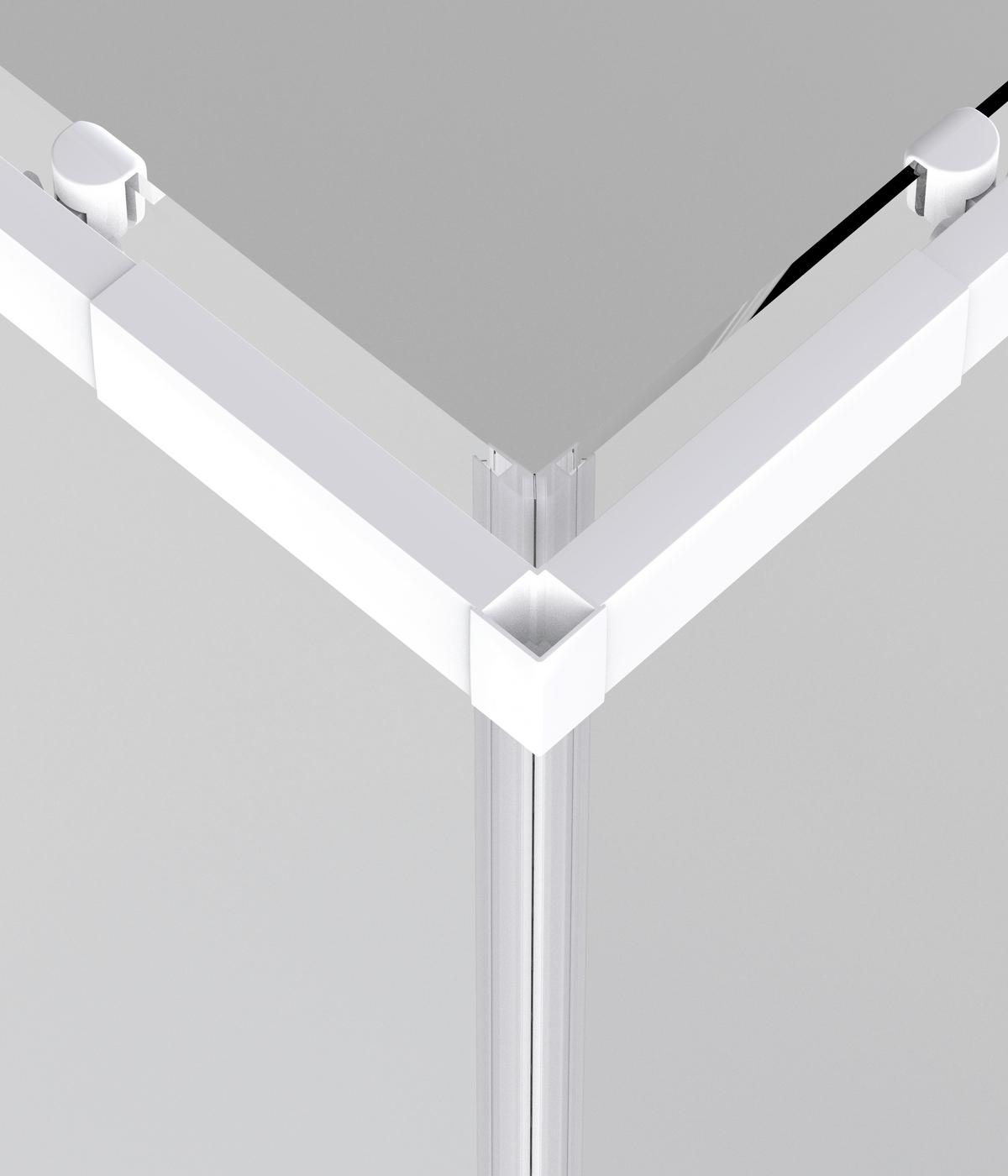 Duschkabine Eckeinstieg,weiß 78,5-90x190cm - Weiß, KONVENTIONELL, Glas/Metall (90/190/78,5cm) - Sanotechnik