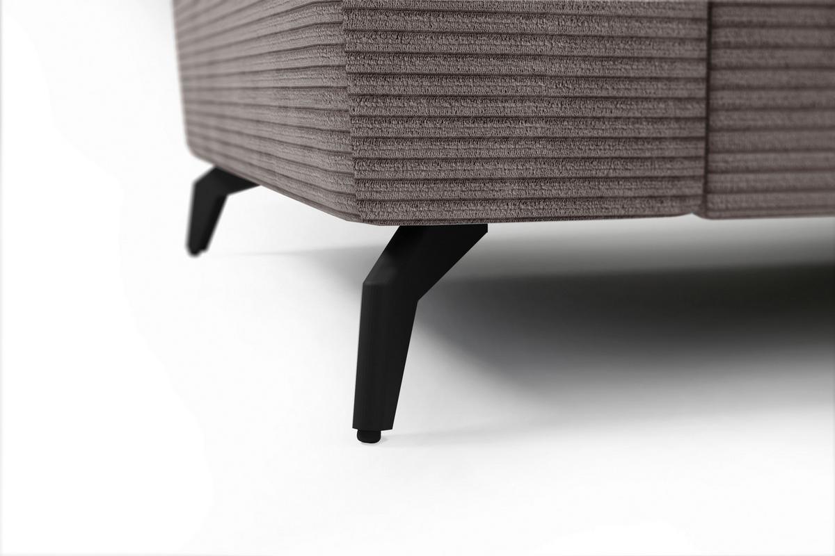 Ecksofa Bolero taupe mit Kopfteilverstellung 290x178 cm - Taupe/Schwarz, KONVENTIONELL, Textil (290/178cm) - Sit & More