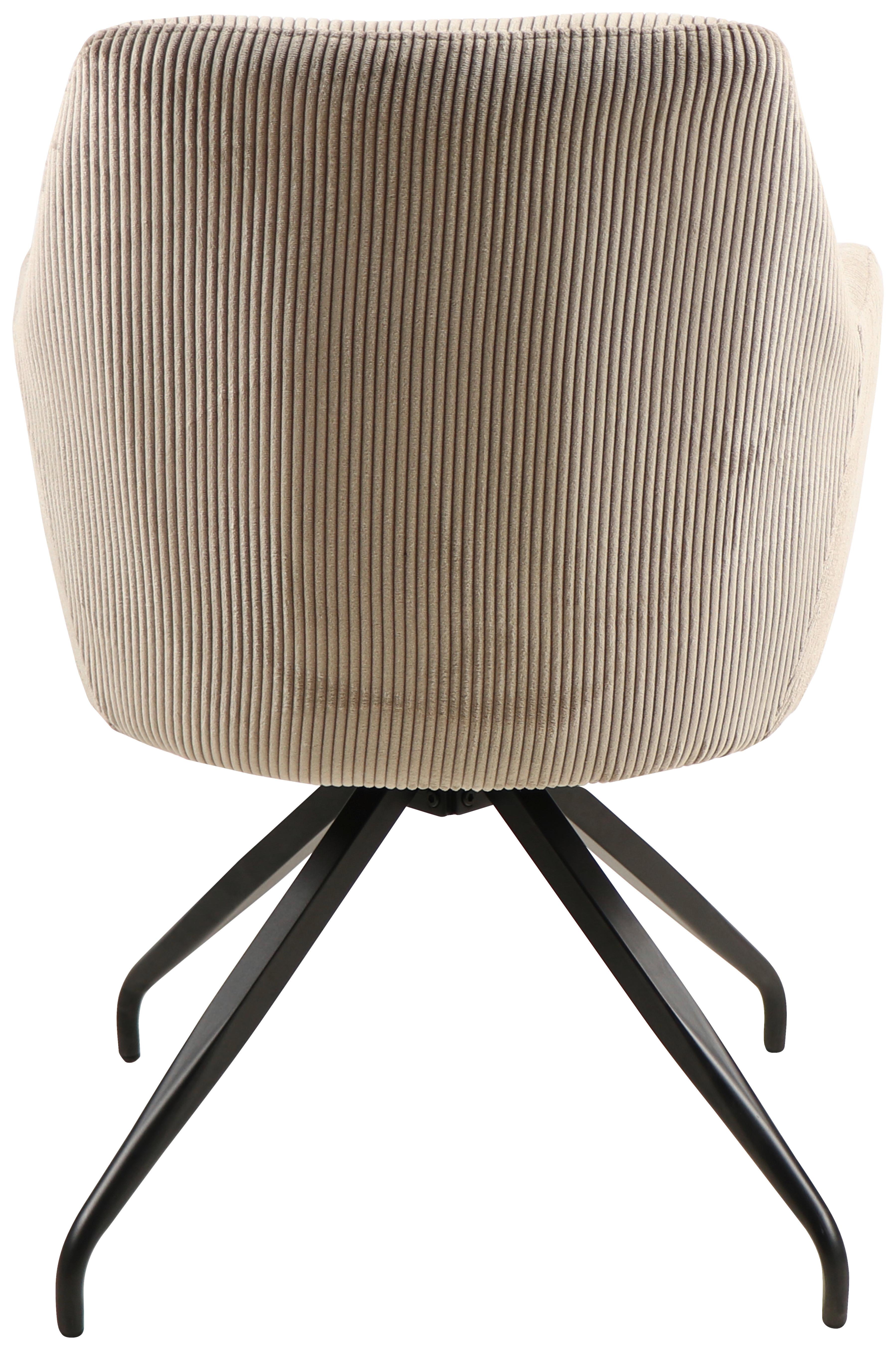 Armlehnstuhl Jeanette Beige Gepolstert - Beige/Schwarz, MODERN, Holz/Textil (57/86/65cm) - MID.YOU