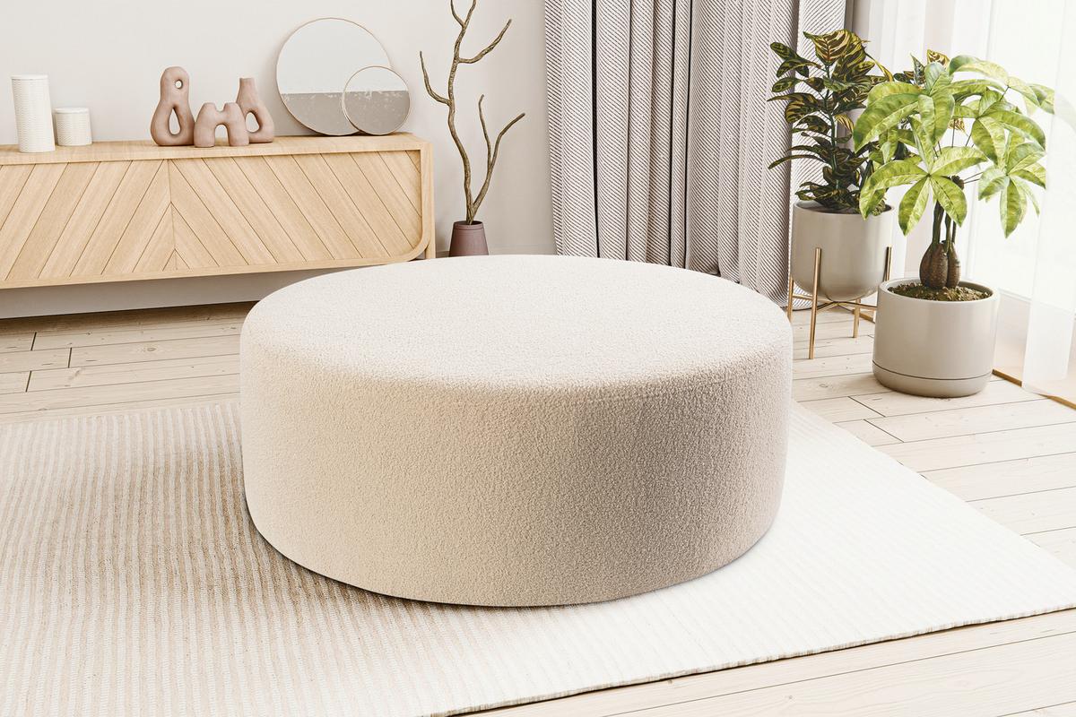 Hocker Kolo Beige B: 103cm - Beige/Schwarz, Basics, Textil (103/39/103cm) - MID.YOU