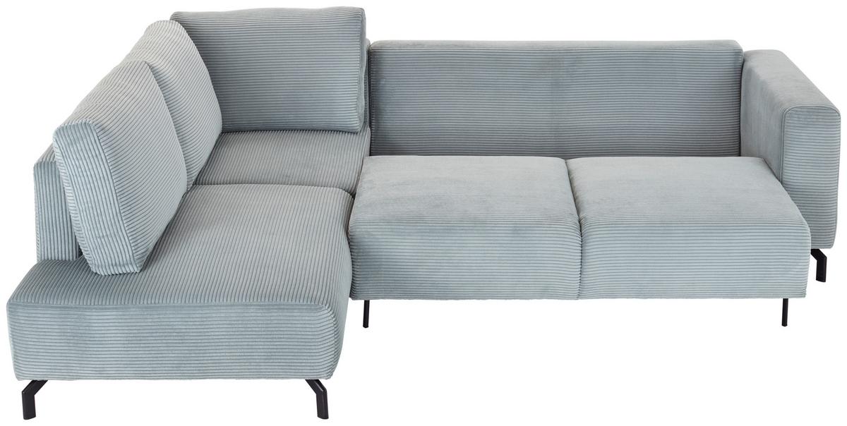 Rohová sedačka VENI, levá, šedozelený manšestr - černá/šedozelená, Moderní, kov/textil (210/272cm) - Ondega