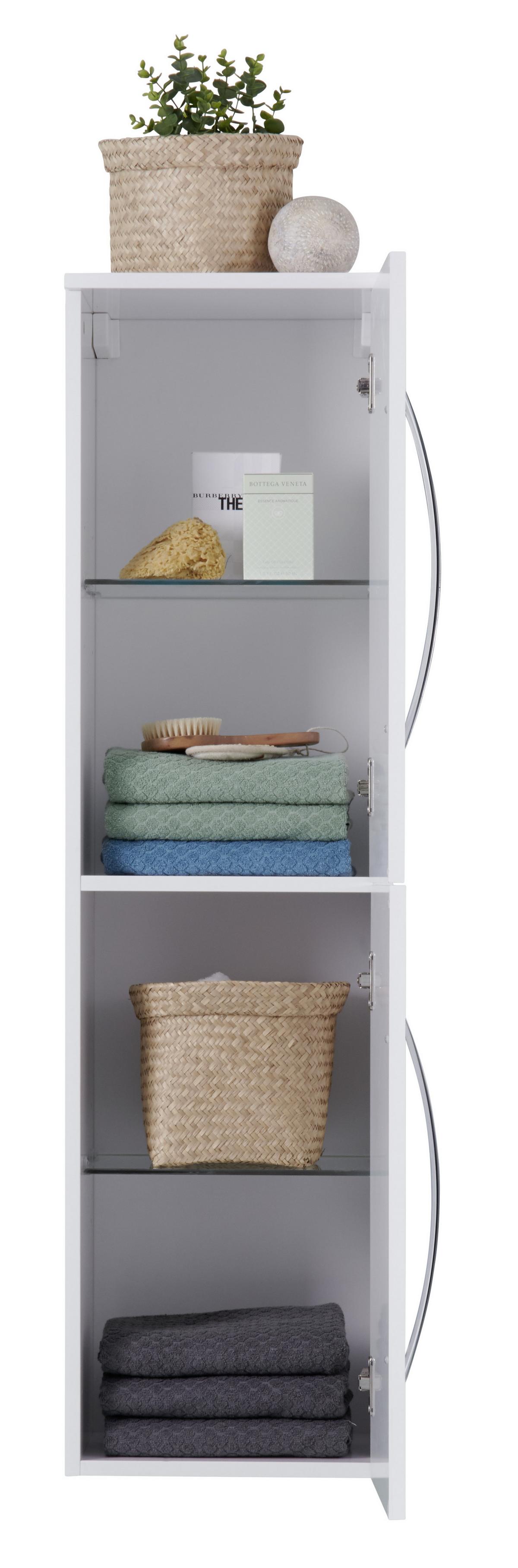Midischrank Inn B: 35 cm Weiß - Weiß, MODERN, Glas/Holzwerkstoff (35/128/32cm)
