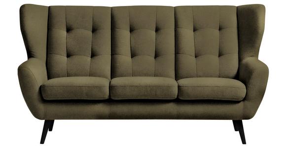 3-Sitzer-Sofa Lahti Olivgrün - Schwarz/Olivgrün, MODERN, Holz/Holzwerkstoff (193/102/90cm) - Luca Bessoni