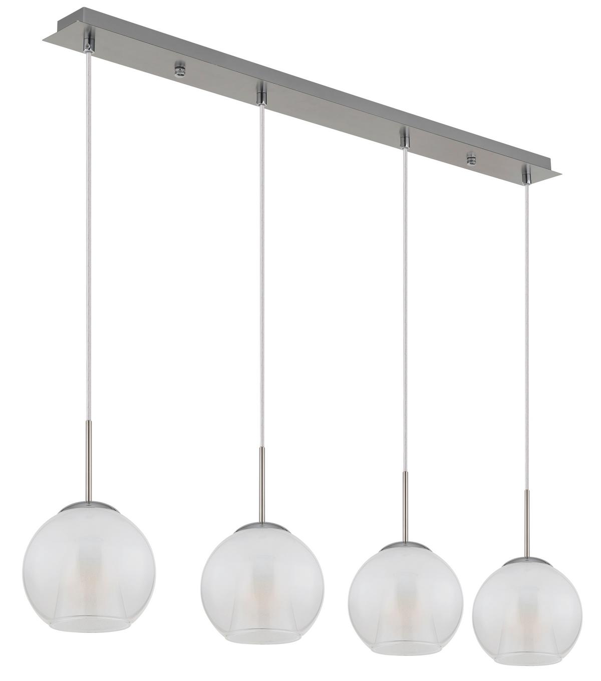 Hängeleuchte Barry Chromfarben Klar L:100cm - Klar/Chromfarben, Basics, Glas/Kunststoff (100/18/120cm) - Globo