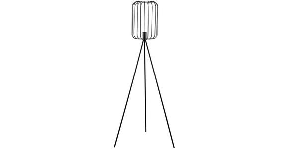 Stehlampe Viona Schwarz Matt Mit Fußschalter Dreibeinig - Schwarz, ROMANTIK / LANDHAUS, Metall (26/140cm) - James Wood