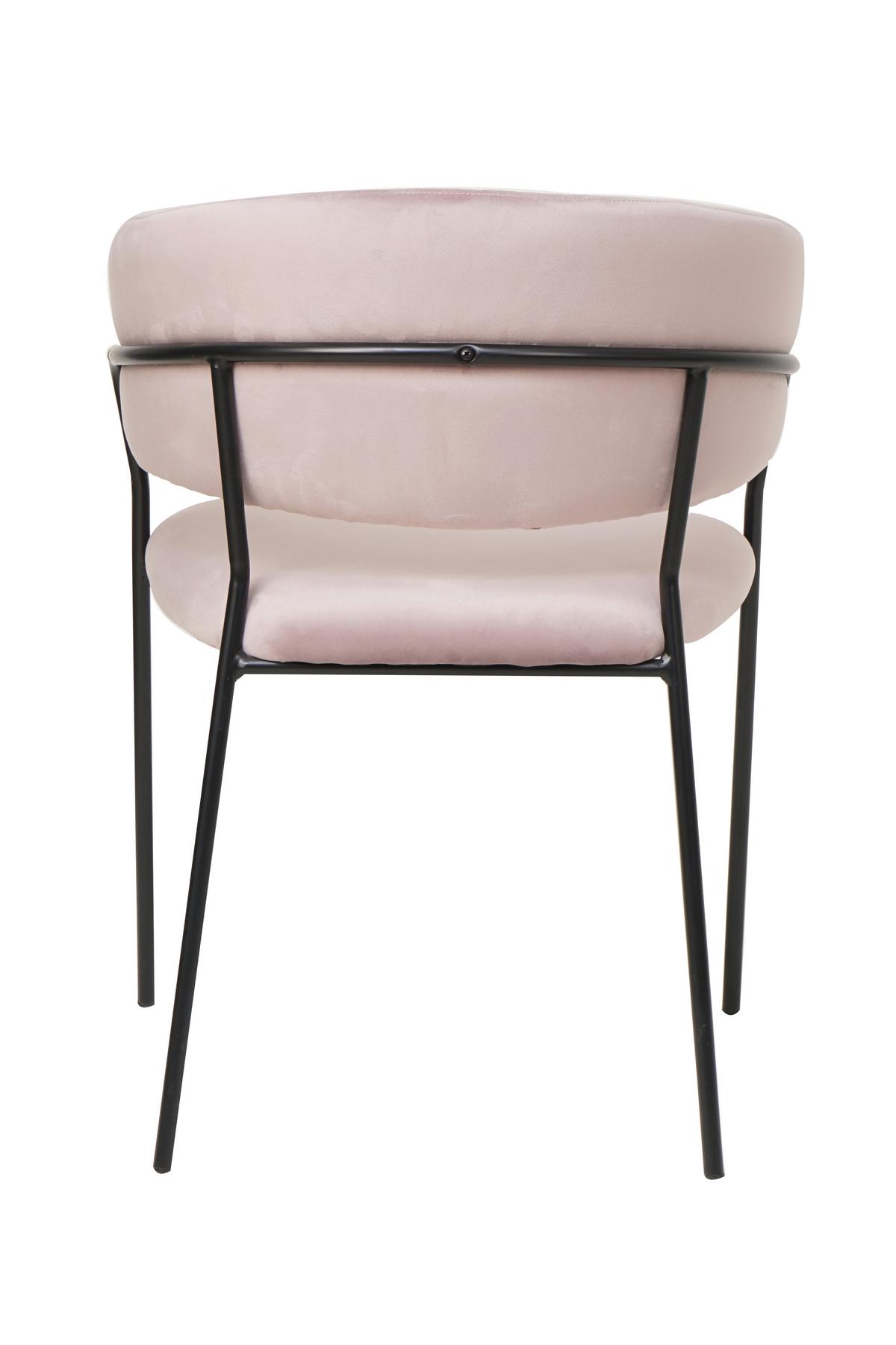 Armlehnstuhl Rosa B: 55 Cm - Schwarz/Rosa, MODERN, Textil/Metall (55/80/50cm) - Livetastic