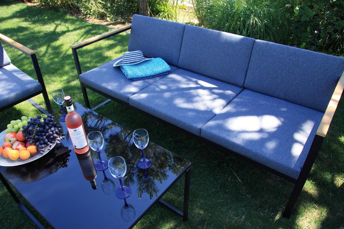 Loungegarnitur 5-tlg. Acamp Metall/textil Mit Kissen - Anthrazit, Basics, Textil/Metall - Acamp