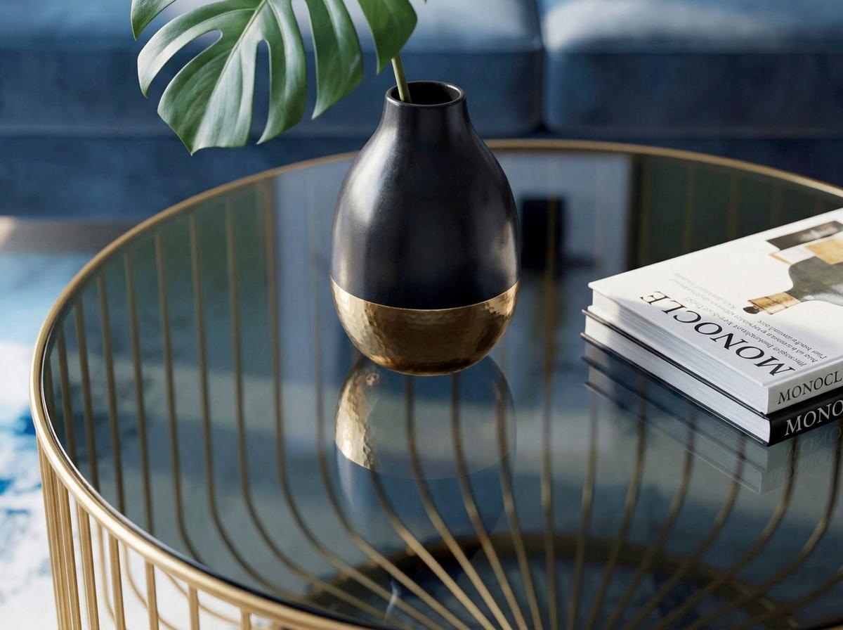 COUCHTISCH Goldfarben B: 60cm - Goldfarben, Design, Glas/Metall (60/60/35cm) - MID.YOU