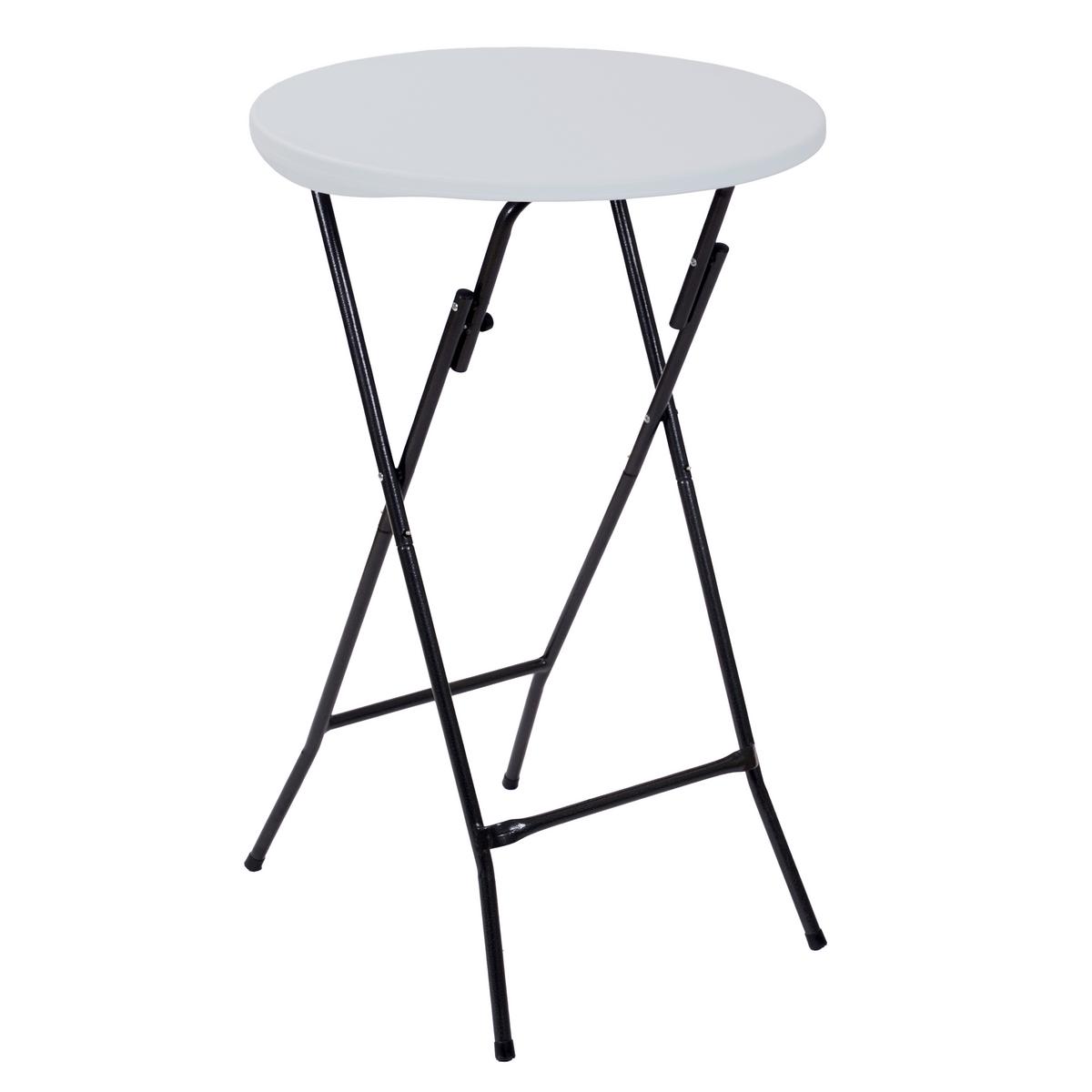 Stehtisch Mufaro - Schwarz/Weiß, Basics, Kunststoff/Metall (60/60/107cm) - Gardenson