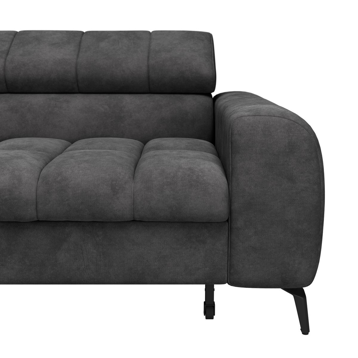 Ecksofa Mit Schlaffunktion & Bettkasten Volf Schwarz - Schwarz, Trend, Kunststoff/Textil (203/261cm)