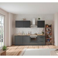 Küchenzeile Meran Mit Geräten B: 240 Cm Grau/eiche Dekor - Eiche Wotan/Grau, LIFESTYLE, Holzwerkstoff (240cm) - Held