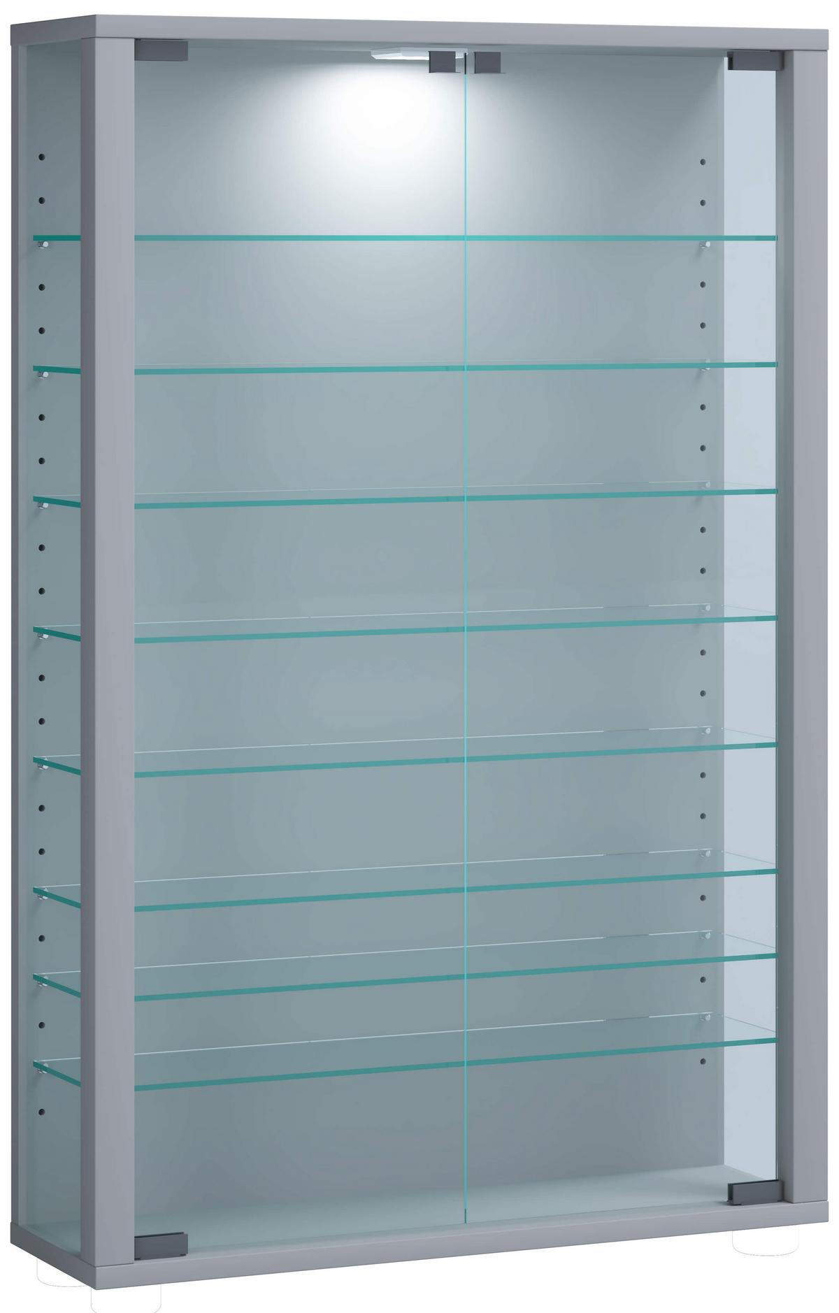 VITRÍNA VITROSA MINI - barvy stříbra/černá, Basics, kompozitní dřevo/plast (59/91/18cm) - MID.YOU