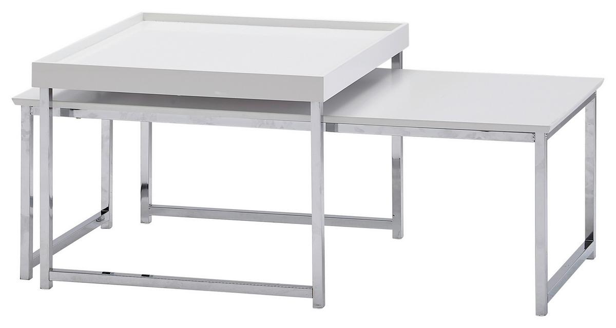 Satztisch Wl6.500 Weiß B: 110 Cm - Chromfarben/Weiß, MODERN, Holzwerkstoff/Metall (110/37/48cm) - MID.YOU