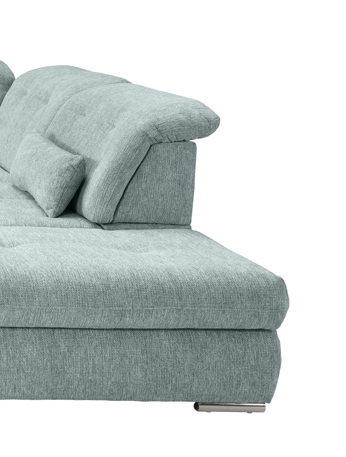 Wohnlandschaft Dalida Blau U: 195x376x254 Cm - Chromfarben/Blau, Design, Textil (195/376/254cm) - Livetastic