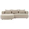 Ecksofa Ferro Beige S: 156x256 cm - Beige/Schwarz, Design, Textil (156/256cm) - Livetastic