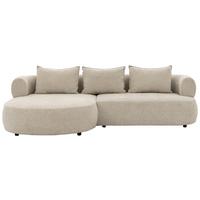 Ecksofa Ferro Beige S: 156x256 cm - Beige/Schwarz, Design, Textil (156/256cm) - Livetastic