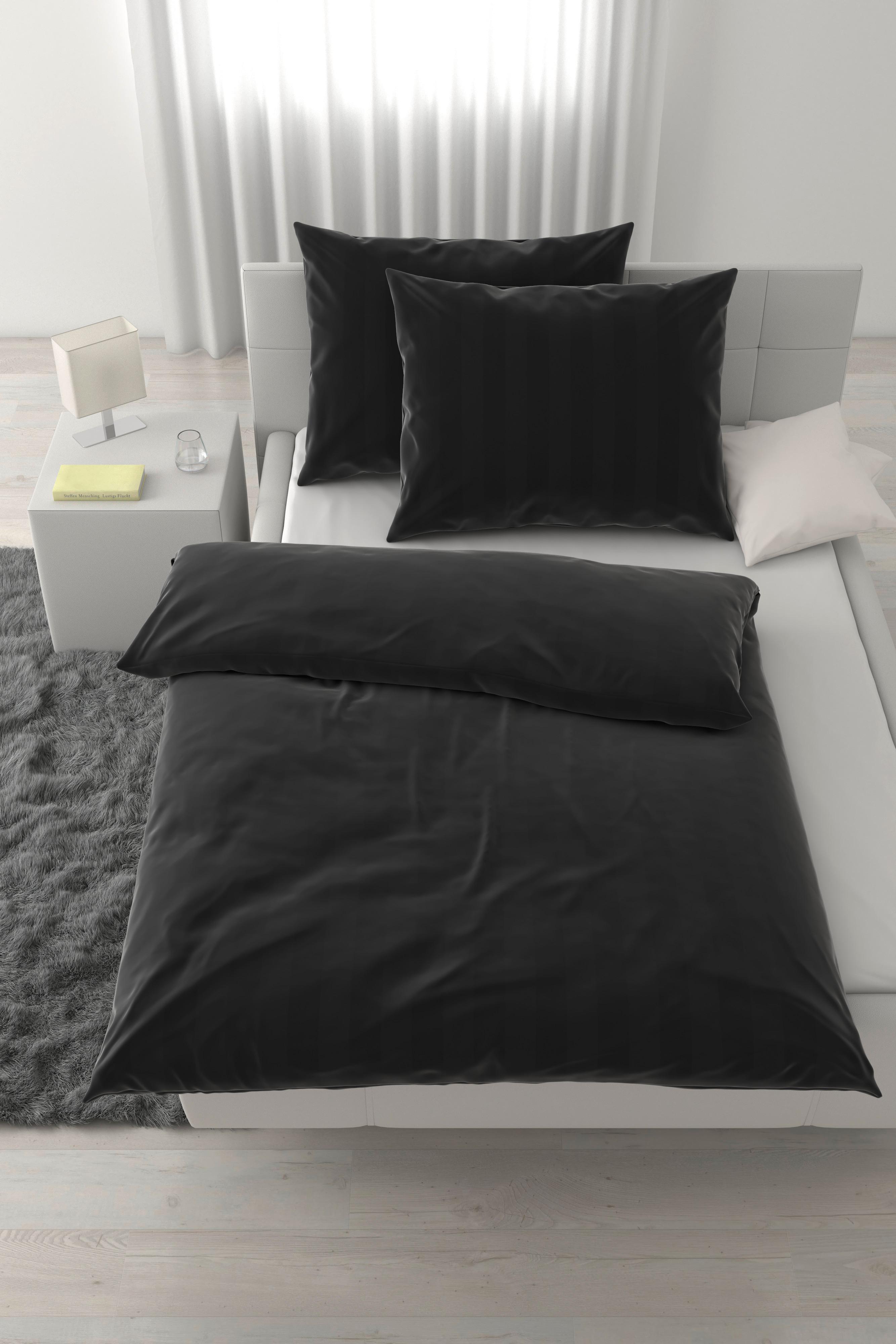 POVLEČENÍ XENIA STREIF XXL - černá, Moderní, textil (200/220cm) - Premium Living