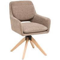 Armlehnstuhl Marley Webstoff Braun, B: 59 cm - Braun/Naturfarben, KONVENTIONELL, Holz/Textil (59/89/65cm) - Livetastic