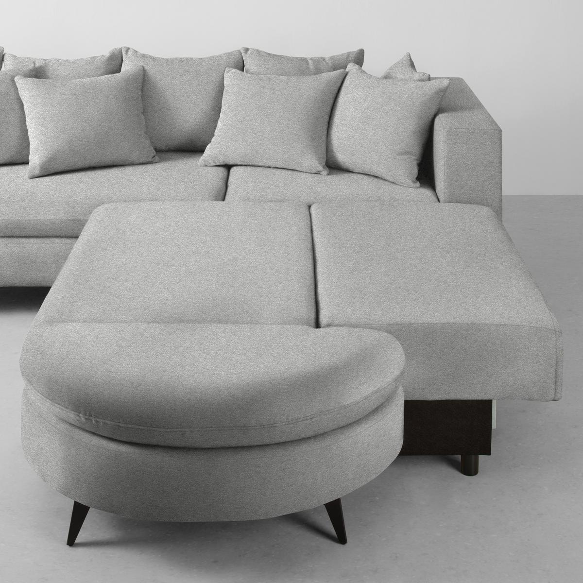 Rohová sedačka AXEL, pravá, světle šedá tkanina - černá/světle šedá, Moderní, kov/textil (291/250cm) - Mömax