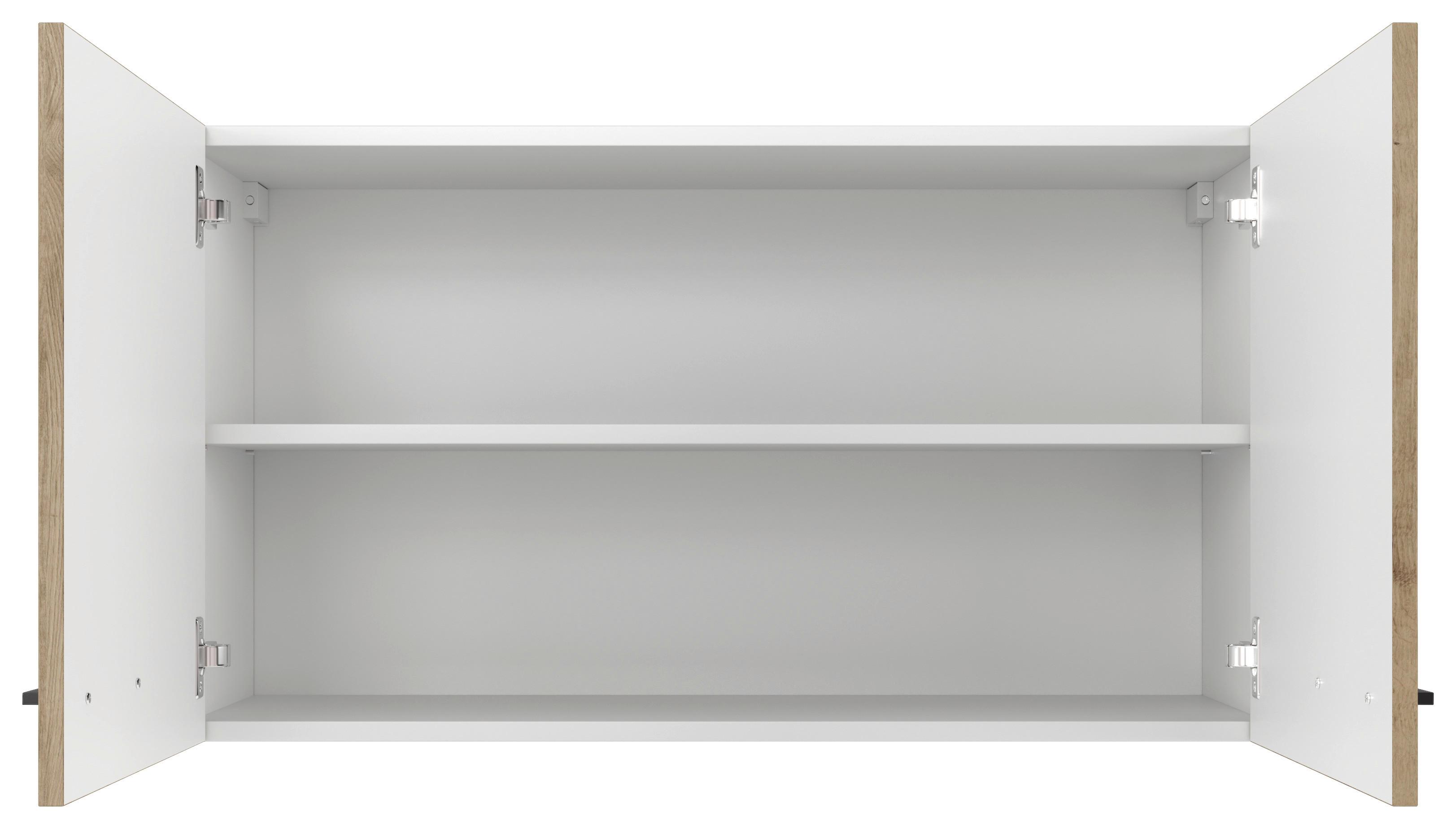HORNÁ KUCHYNSKÁ SKRINKA CARA H 100 - čierna/dub artisan, Konventionell, kov/kompozitné drevo (100/54,8/32cm) - FlexWell