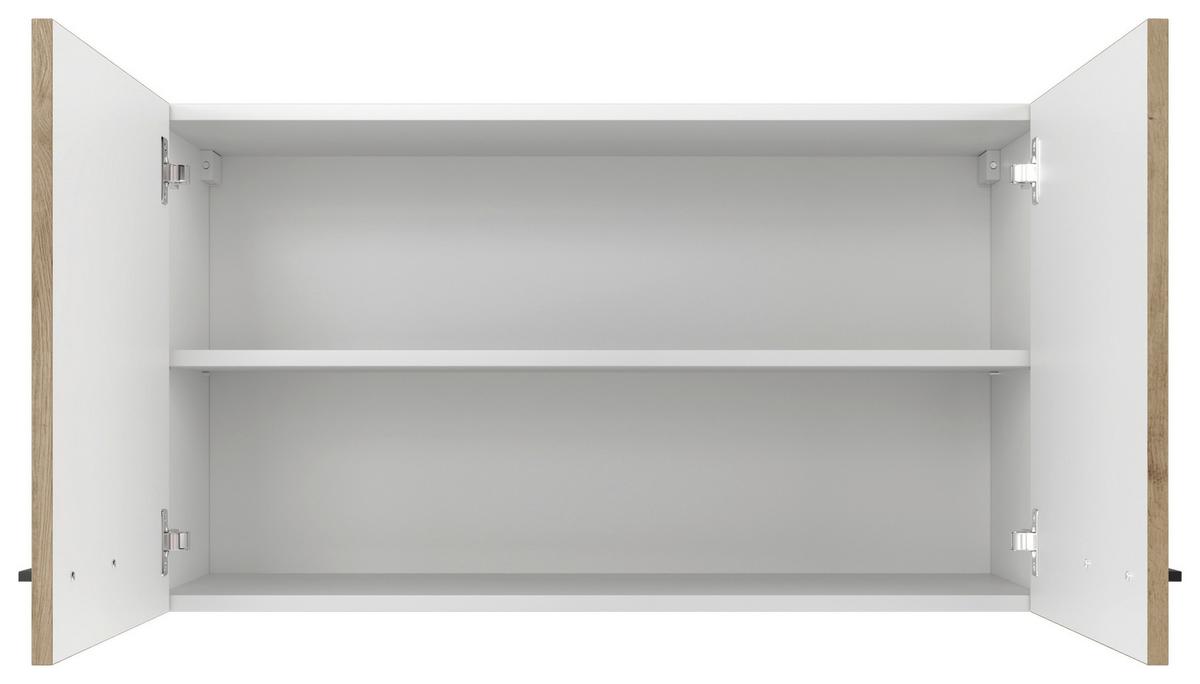 HORNÁ KUCHYNSKÁ SKRINKA CARA H 100 - čierna/dub artisan, Konventionell, kov/kompozitné drevo (100/54,8/32cm) - FlexWell