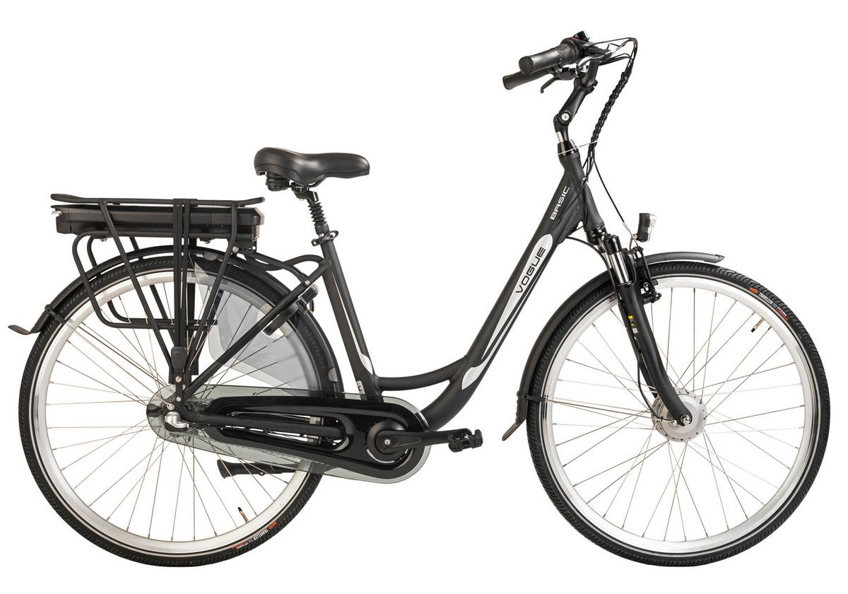 E-Bike City Damen Vogue Basic 28 Zoll, 120 km - Schwarz, Basics, Metall (180/70/100cm)