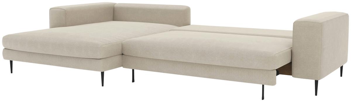 Eckschlafsofa Aurora Ii - Beige/Schwarz, MODERN, Textil (315/170cm) - Trendmanufaktur